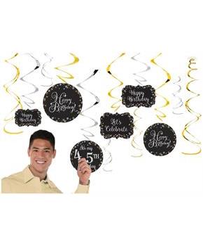 Sparkling Celebration Add Any Age Swirl Decorations Value Pack