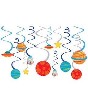 Blast Off Birthday Swirl Decorations