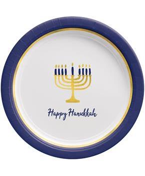 Hanukkah Lights 10 in. Paper Dinner Plates