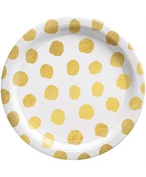 Gold Motifs 6.75 in. Round Metallic Paper Plates
