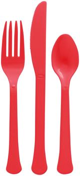 Boxed Heavy Weight Apple Red Cutlery Assortment