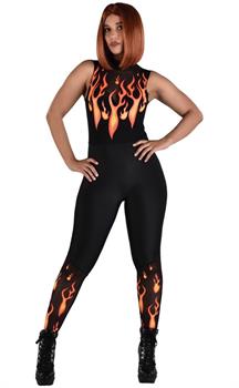 Adult Devil Flames Catsuit 