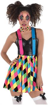 Neon Circus Skater Skirt with Suspenders Set