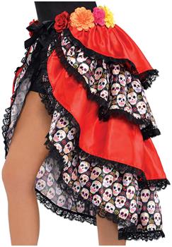 Women's Day Of The Dead Tie On Bustle Costume