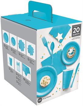 Caribbean Blue Tableware Kit for 20 Guests