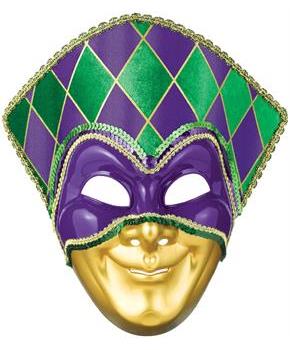 10.75 x 11 in. Jester Mardi Gras Mask