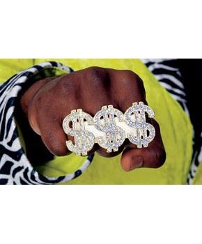Triple Dollar Sign Ring for Big Daddy Pimp