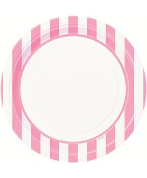 Pink Stripe Dinner Plates