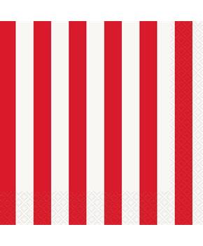 Red Stripe Lunch Napkins
