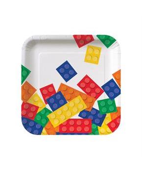 Building Block Party Square Dessert Plates