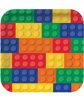 Building Block Party Square Dinner Plates 