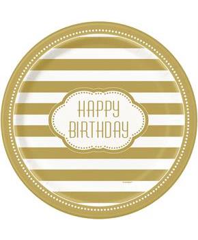 Golden Birthday Dinner Plates