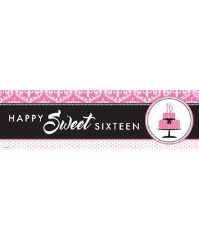Sweet 16 Birthday Banner - 18" x 61"