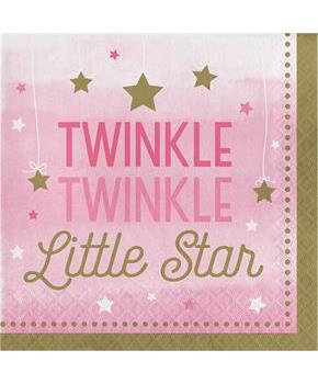 Twinkle Twinkle Little Star Pink Lunch Napkins