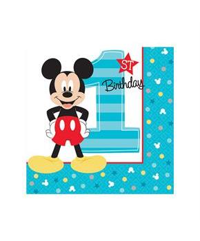 Disney Mickey Mouse 1st Birthday Beverage Napkins