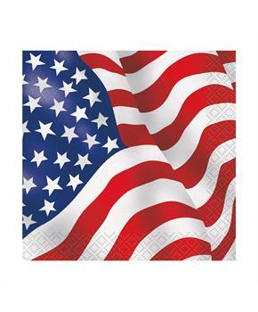 Patriotic USA Flag Beverage Napkins (16)