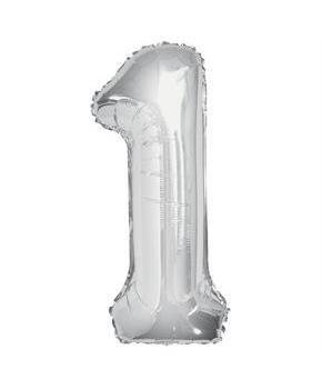 Jumbo Silver Foil Balloon-Number 1