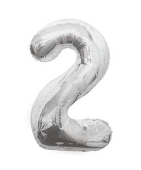 Jumbo Silver Foil Balloon-Number 2