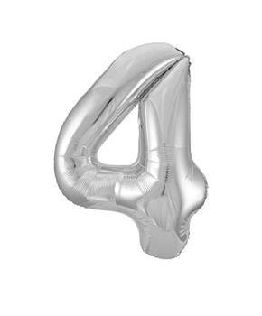Jumbo Silver Foil Balloon-Number 4