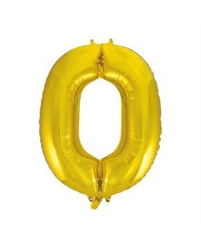 Jumbo Gold Foil Balloon-Number 0