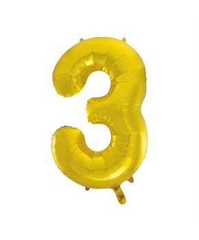 Jumbo Gold Foil Balloon-Number 3