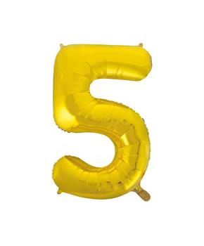 Jumbo Gold Foil Balloon-Number 5