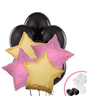 Black Pink & Gold Balloon Bouquet