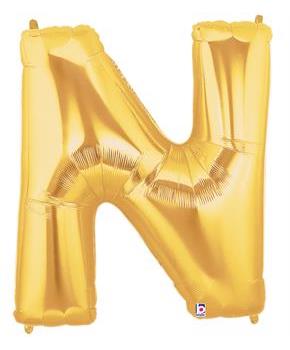Jumbo Gold Foil Letter-N