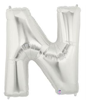 Jumbo Silver Foil Letter-N