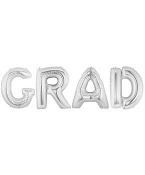 Jumbo Silver Foil Balloons-GRAD 