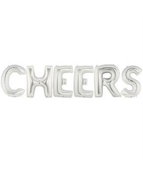 Jumbo Silver Foil Balloons-CHEERS 