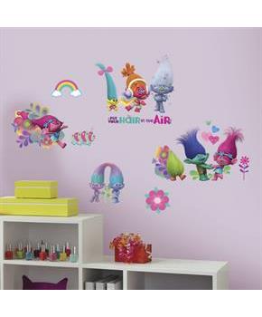 Trolls Movie Wall Decals with Glitter