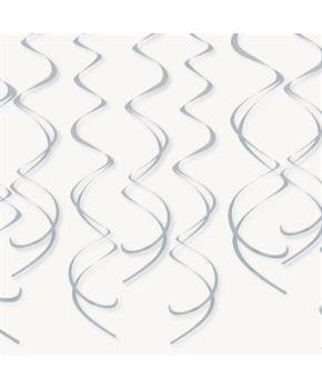 Silver Plastic Swirl Decorations
