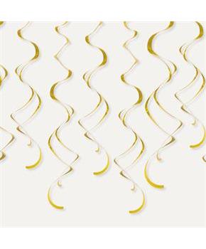 Gold Plastic Swirl Decorations