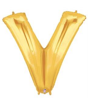 Jumbo Gold Foil Letter-V