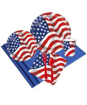 Patriotic USA Flag 24 Guest Party Pack
