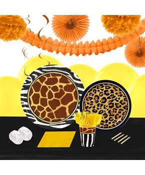 Safari Animal Adverture 16 Guest Tableware & Deco Kit