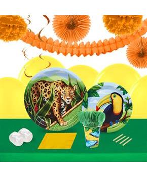 Jungle Party 16 Guest Tableware & Deco Kit