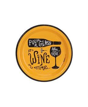 Wine Time Party Gold Cocktail Plates (8)