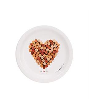 Wine Party Heart of Wine Corks Cocktail Plate (8)