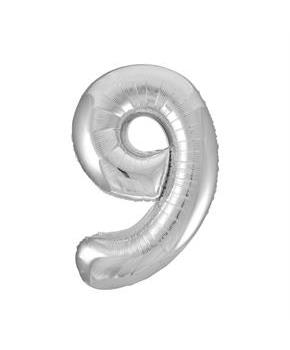 Jumbo Silver Foil Balloon-Number 9