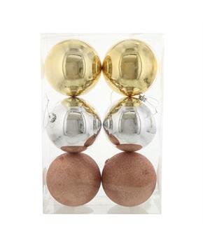 Metallic 150mm Ornament Set (6)