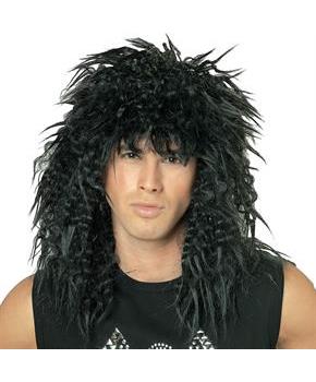 Rock Star 80's Wig (Black) Adult