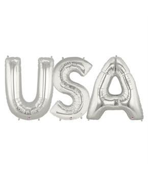 Jumbo Silver Foil Balloons-USA