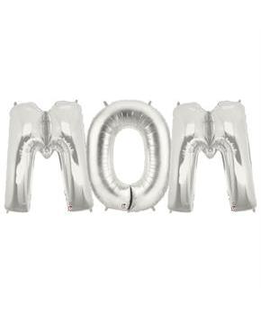 Jumbo Silver Foil Balloons-MOM