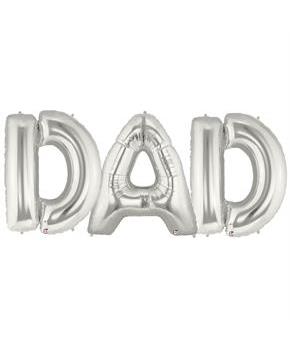 Jumbo Silver Foil Balloons-DAD