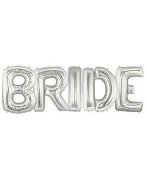 Jumbo Silver Foil Balloons-BRIDE
