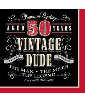 Vintage Dude 50th Luncheon Napkins 
