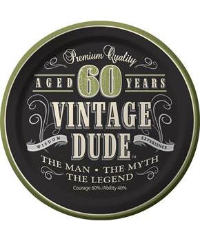 Vintage Dude 60th Cake Plates 7"