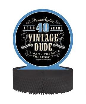 Vintage Dude 40th Honeycomb Centerpiece